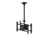 Multibrackets M Public Ceilingmount Large Back to Back - Monteringssæt (loftsplade, vippe loft montering, VESA adapter) - for 2 LCD displays - stål - sort - skærmstørrelse: 55-70 - loftsmonterbar