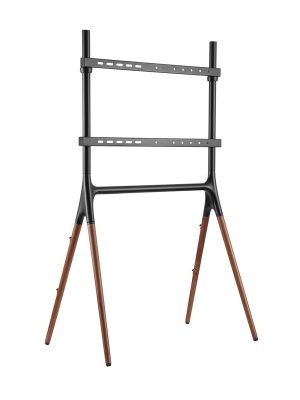 Alterzone Quad TV Floor Stand - Black / Walnut 40 kg 49"-70" Op til 600 x 400 mm