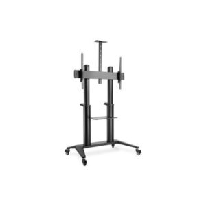 DIGITUS DA-90452 cart - for flat panel / AV System / camera - collaboration trolley / TV presentation cart - matte black - Maks 140 kg - Maks størrelse 120 "